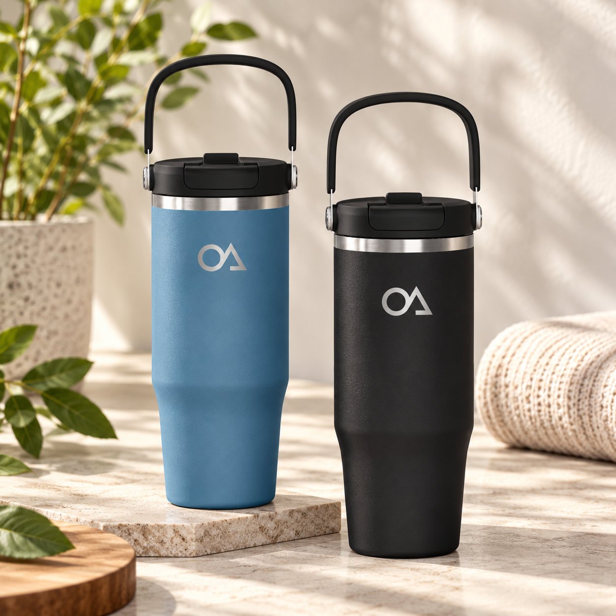 2x 946ml Leak-Proof Insulated Tumblers with Handles