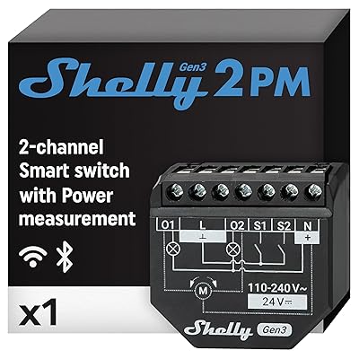 Two-Channel Smart Wi-Fi Relay Switch Gen 3 with Power Monitoring (Model: 2PM)