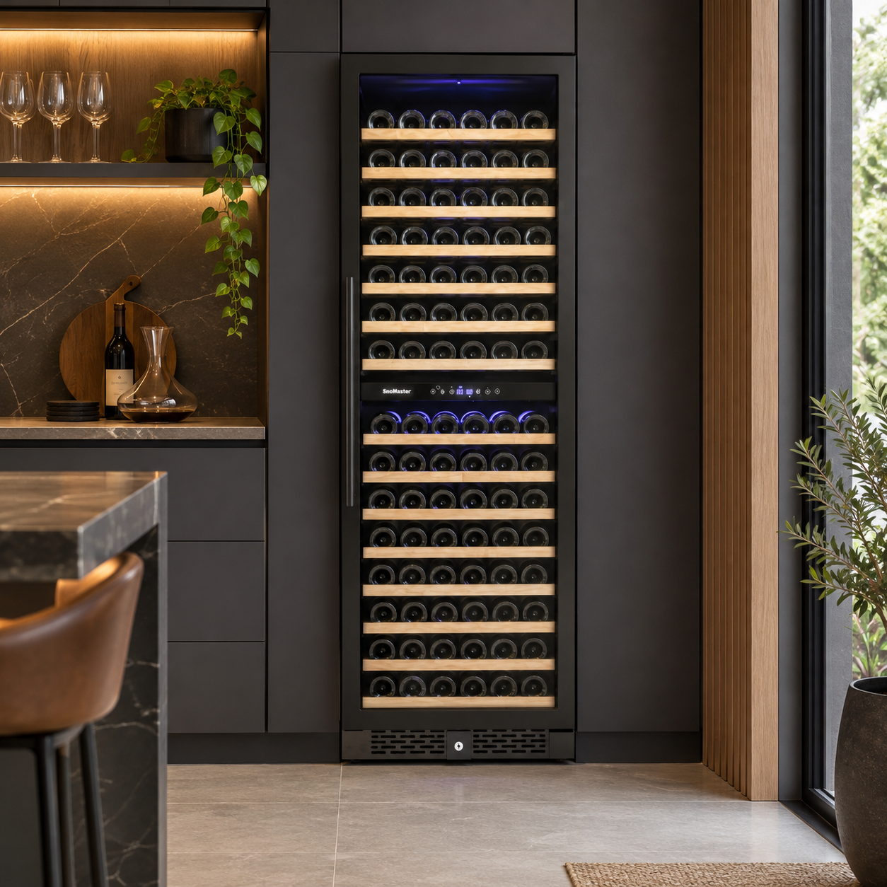 158 Bottle Pro Dual Zone Wine Cooler (Model: SMWC-158PRO-H-BS)