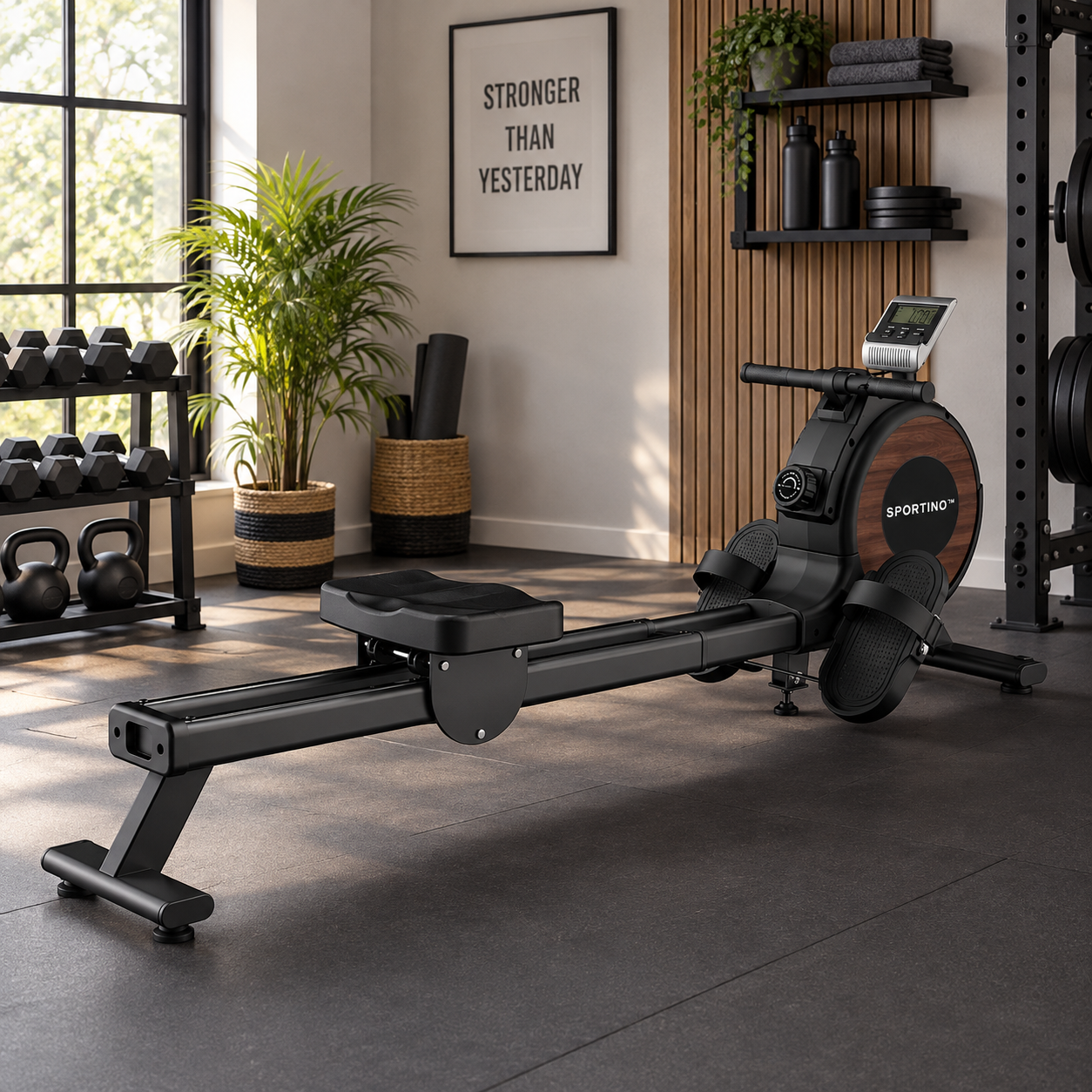 Magnetic Rowing Machine with Display Screen