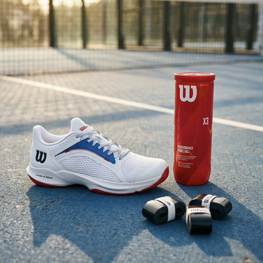 Men's Hurakn 2.0 Padel Shoes with 3 Pack Overgrips and Padel X3 Ball Can
