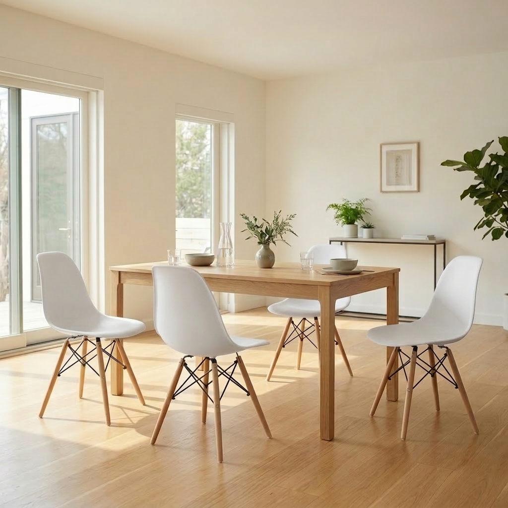 4x Sterling Dining Room Chairs with Wooden Legs