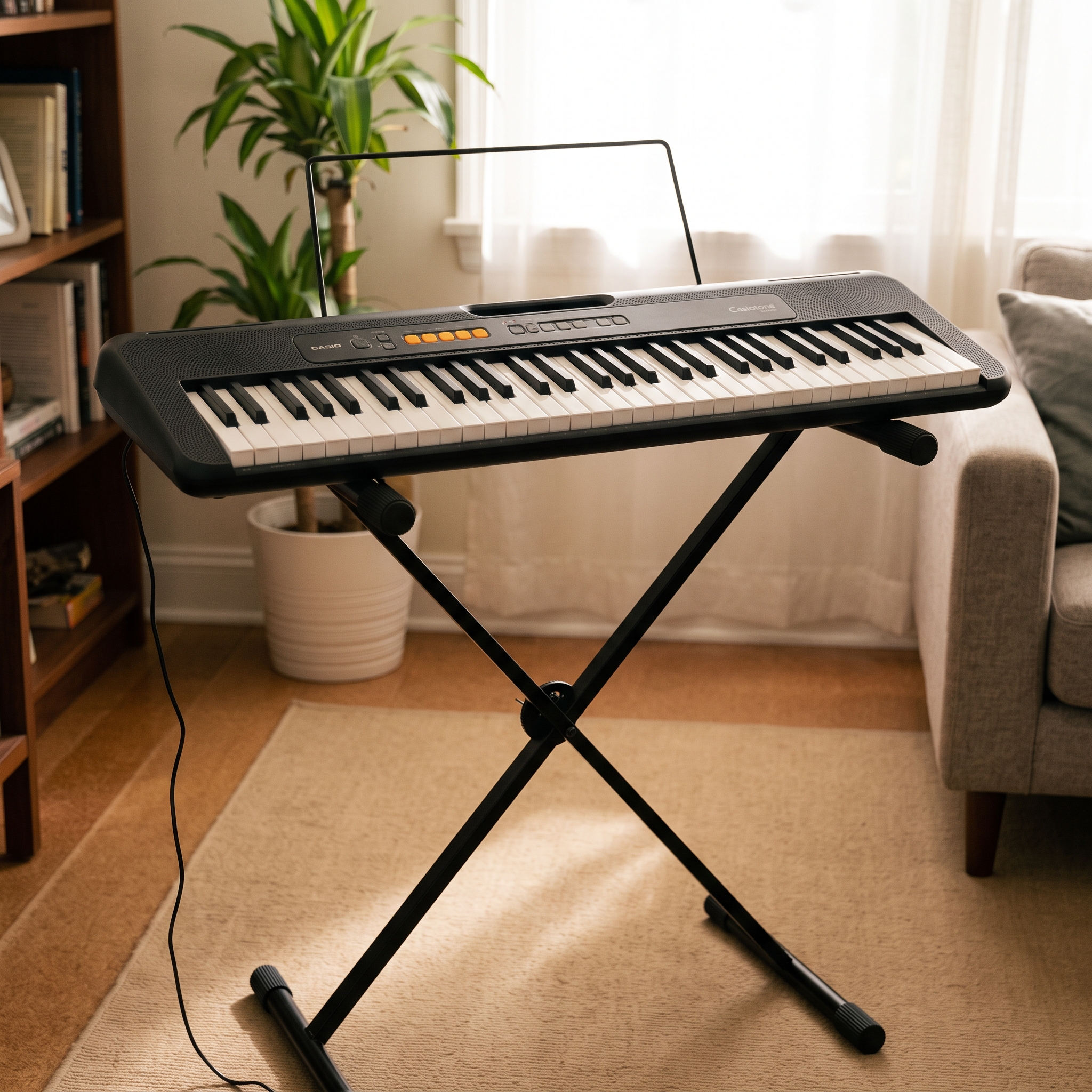 61-Key 122 Tone Slim Design Casiotone Keyboard with Single Braised Stand (Model: CT-S100)