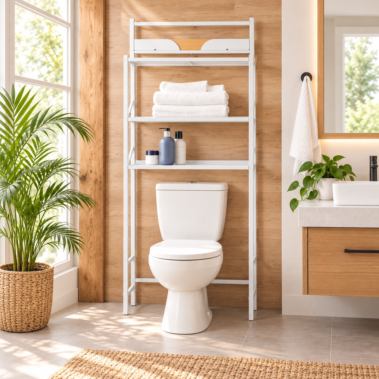 165cm 3-Tier Over-the-Toilet Storage Rack