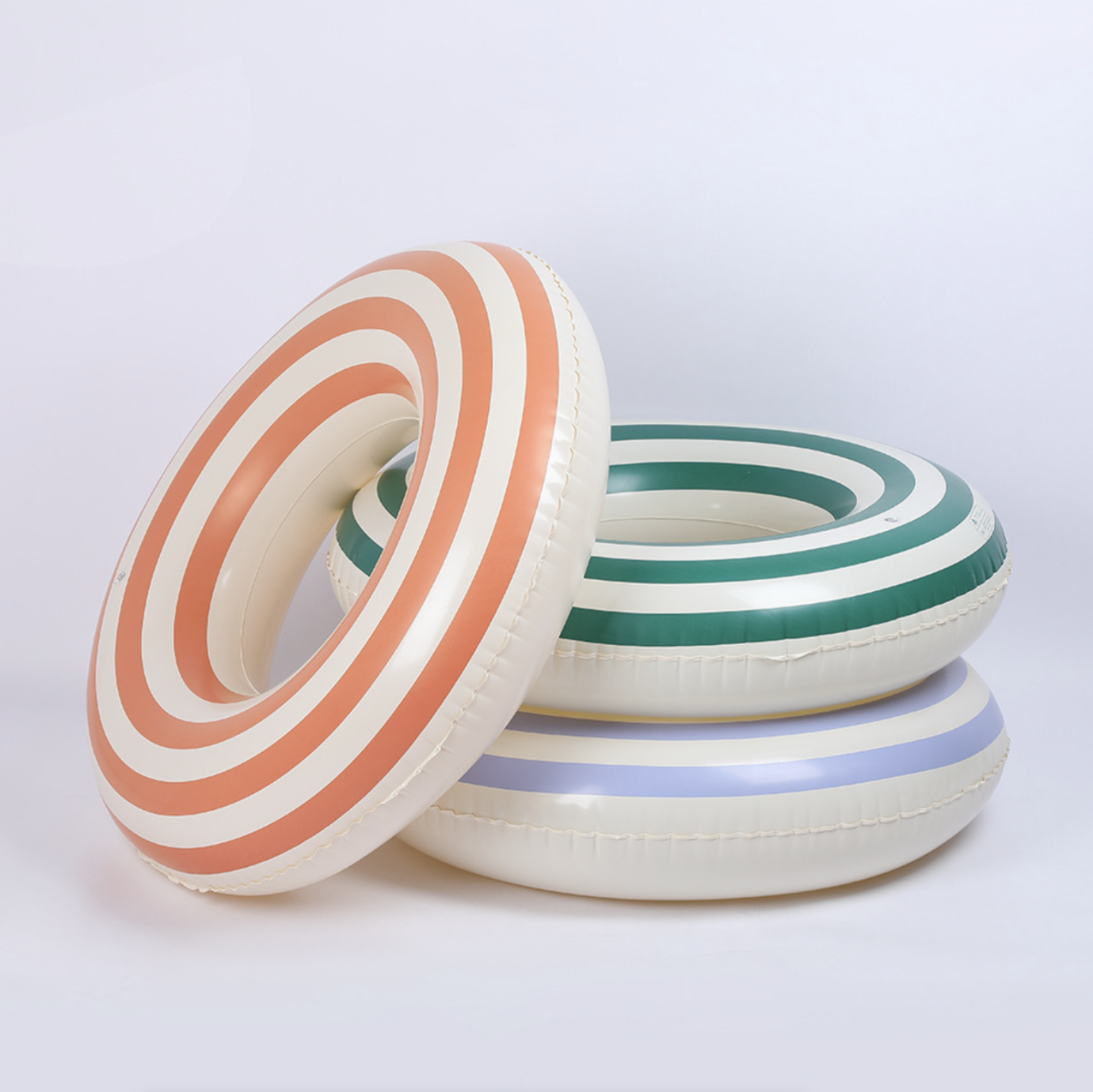Retro-Inspired Pool Ring Float with Handles