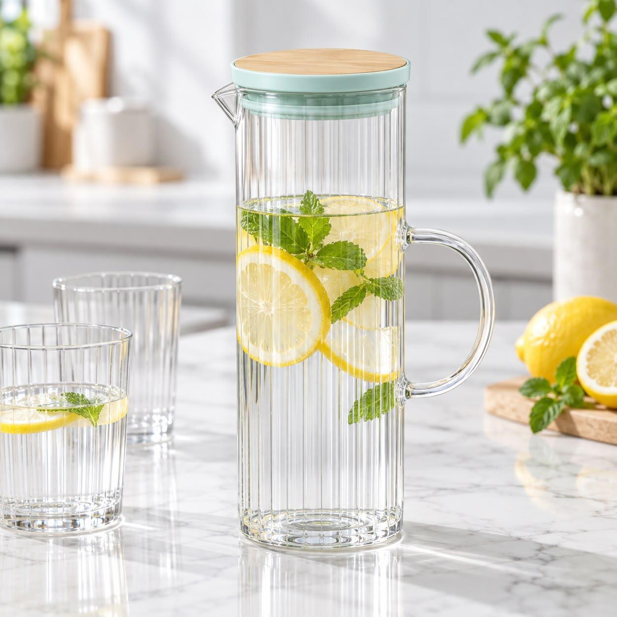 1.25L Glass Jug with Lid