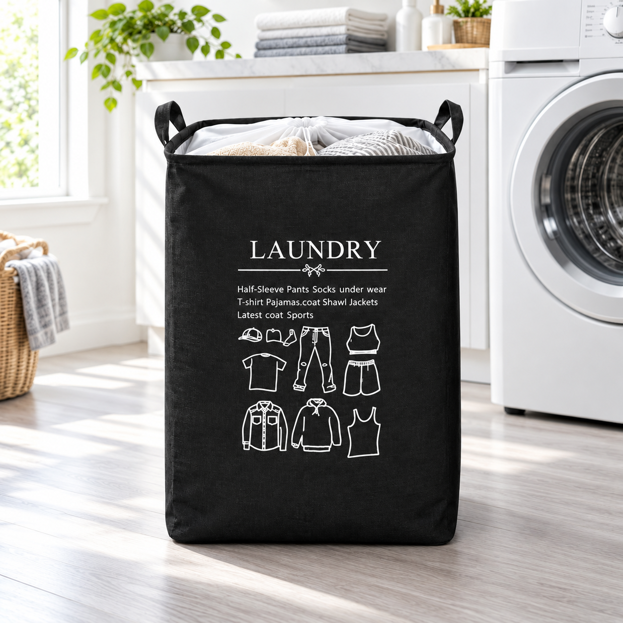 Fabric Foldable Laundry Basket