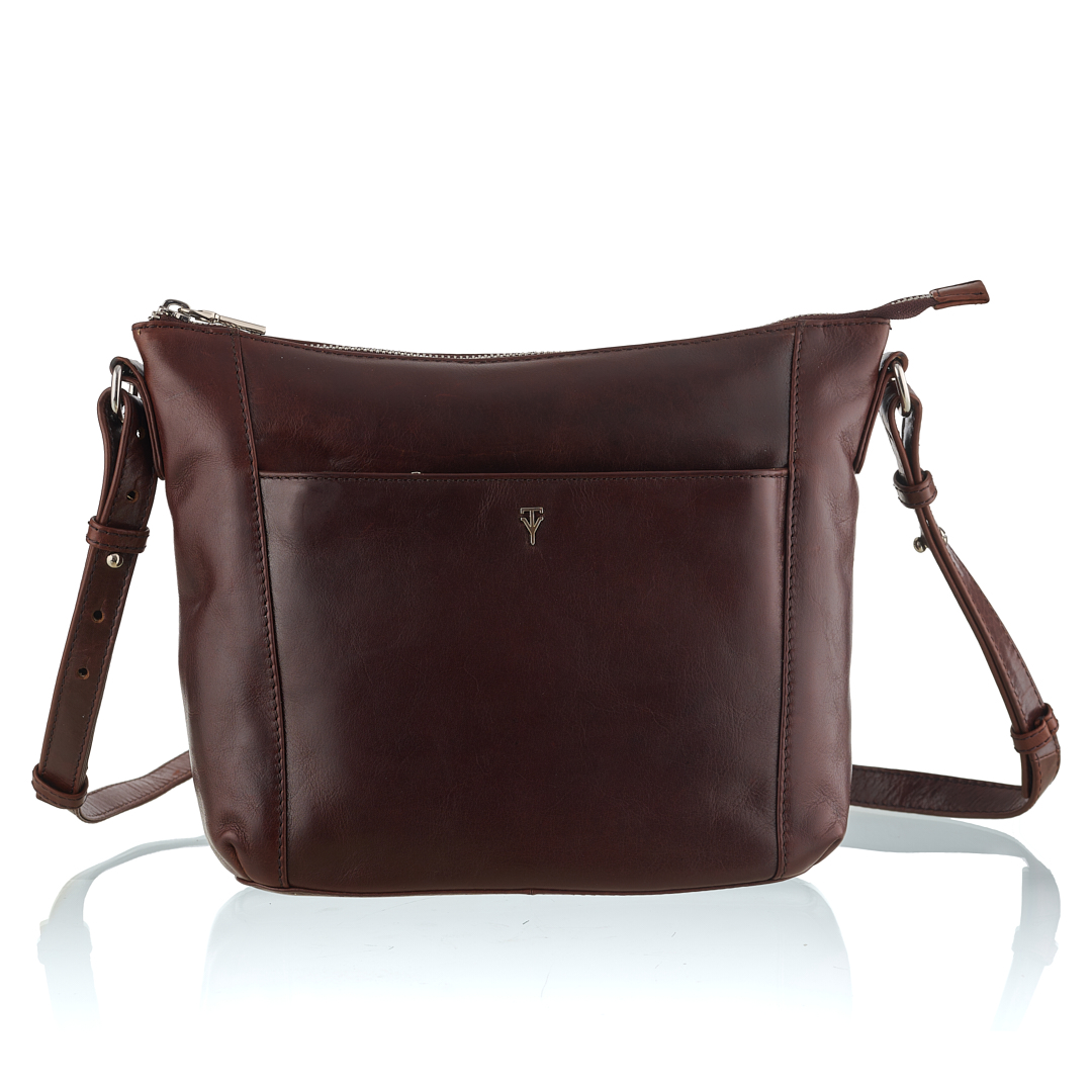 Genuine Leather Hold All Crossbody Bag
