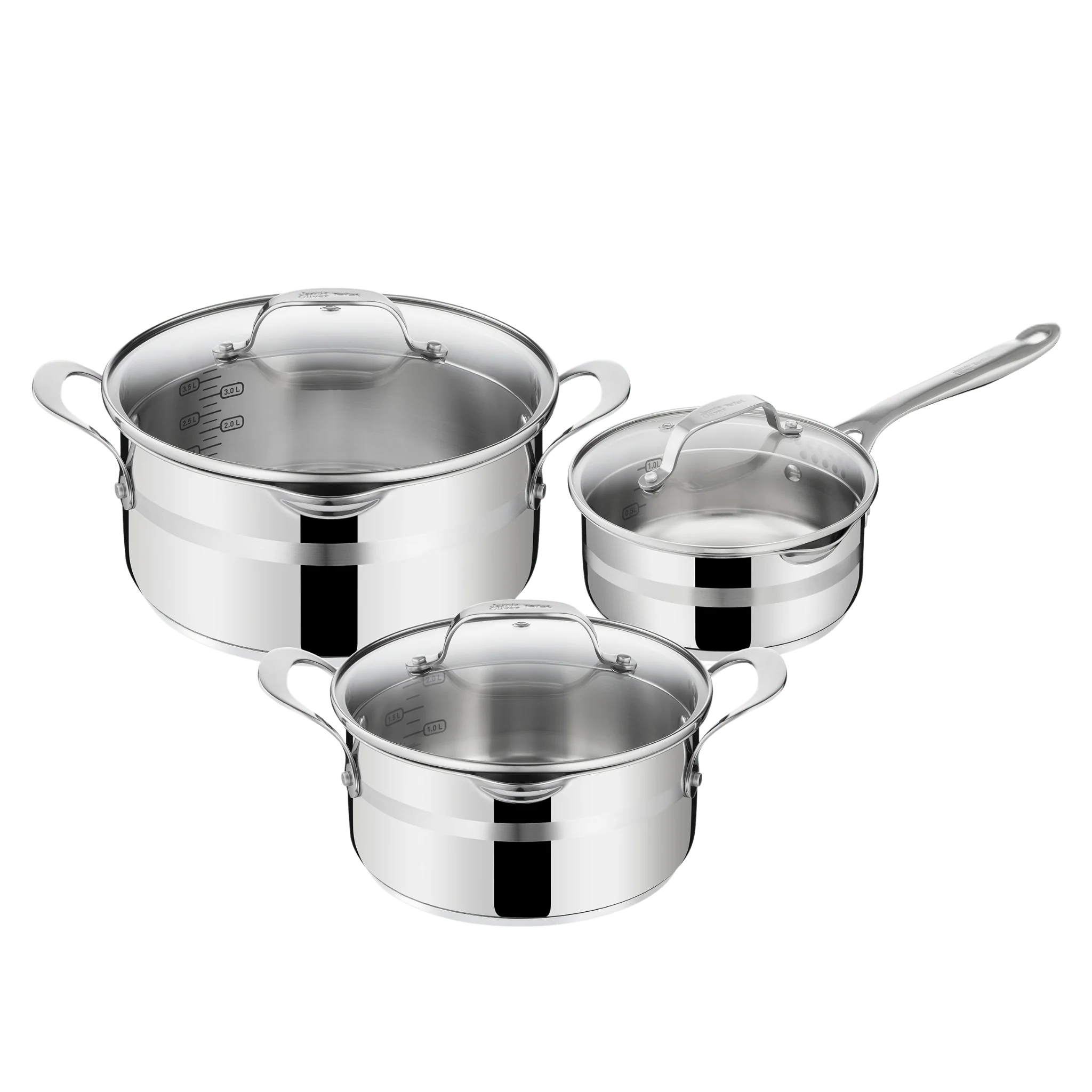 6-Piece Uncoated 18/10 Stainless Steel Cookware Set
