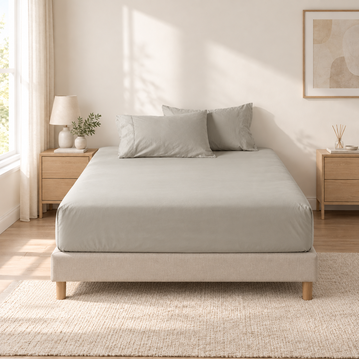 Surf Wash Cotton Sateen Fitted Sheet