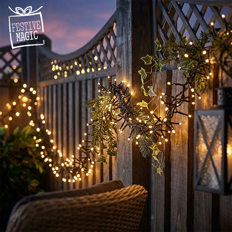 200 LED Solar Cluster String Lights