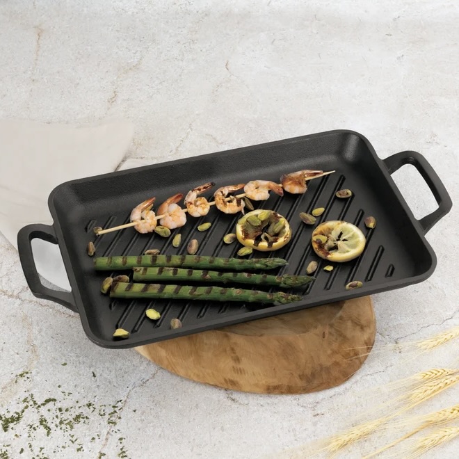 33cm Cast Iron Rectangular Grill Plate