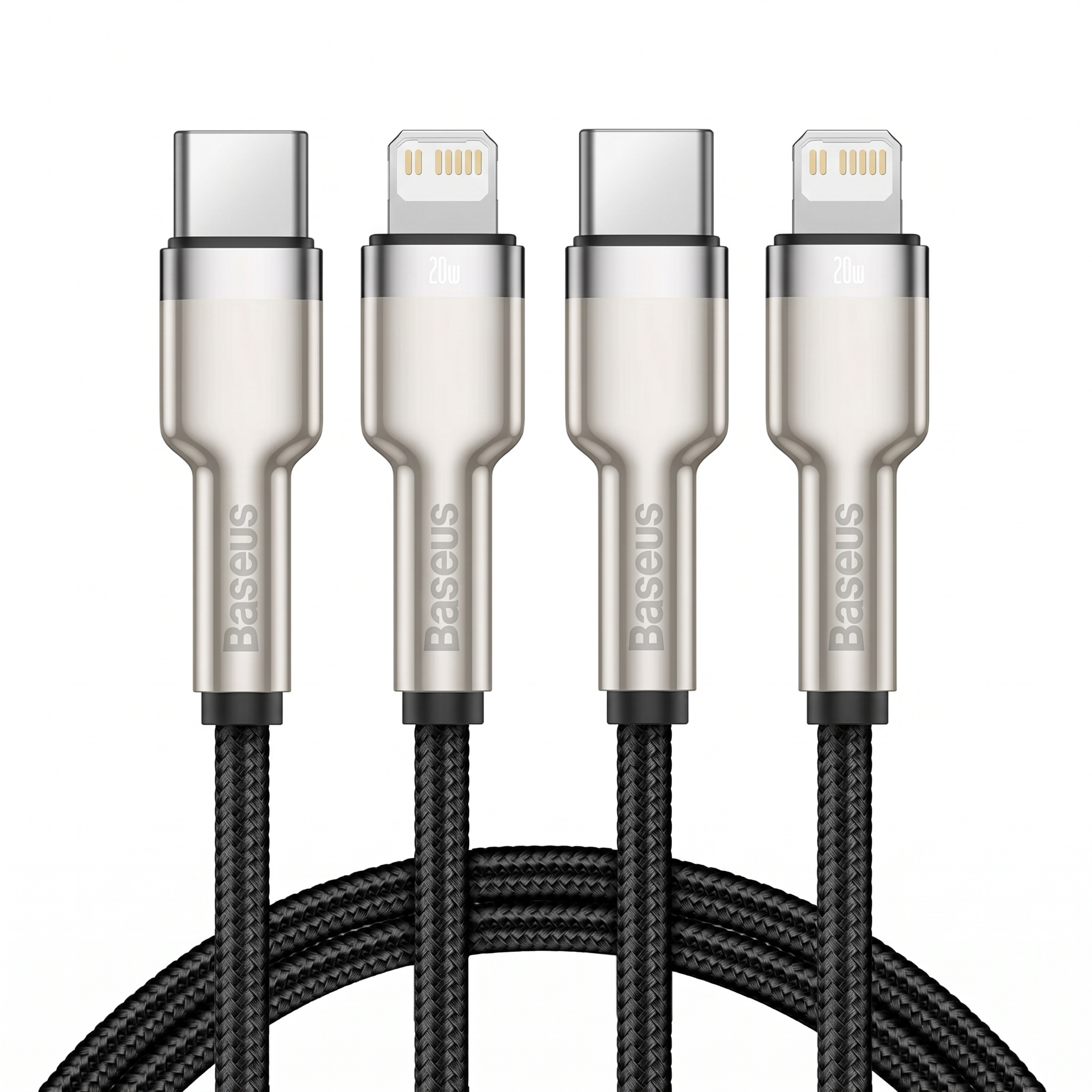 2x 20W 1m Cafule Series Metal Type-C to Lightning Data Charging Cables