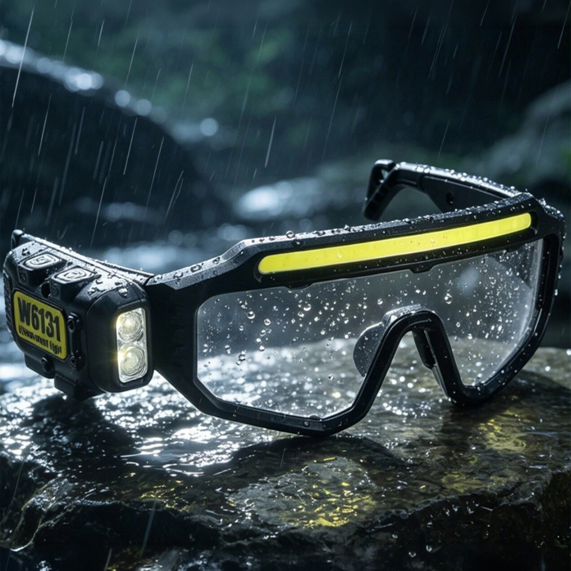 Super Bright Induction LED+COB Beam Headlamp Glasses Light