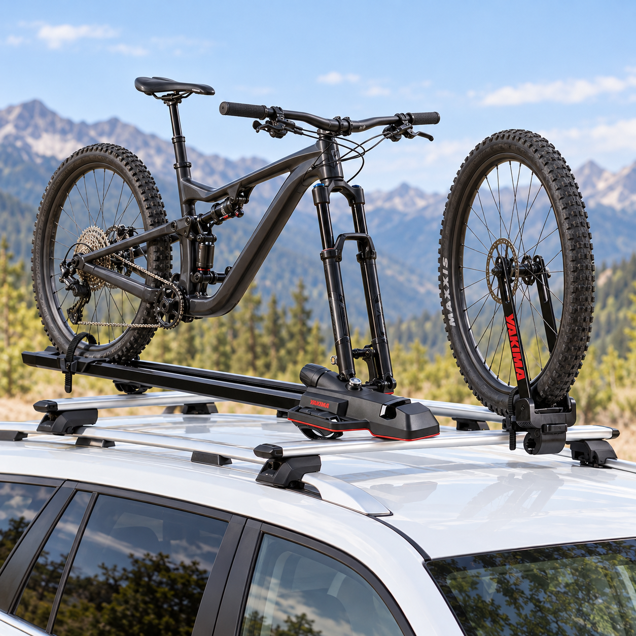 HighSpeed Roof-Mounted Bike Carrier with WheelHouse Front Wheel Holder