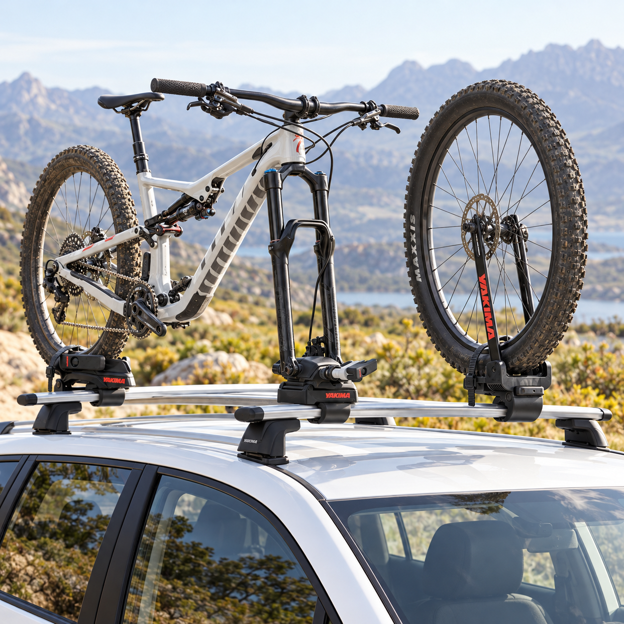 ForkChop Roof-Mounted Bike Carrier with WheelHouse Front Wheel Holder