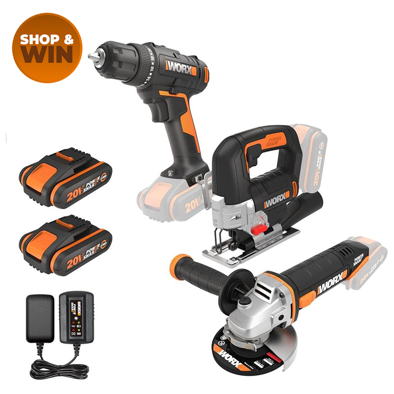 3-Piece Cordless Power Tool Combo with Batteries and Charger