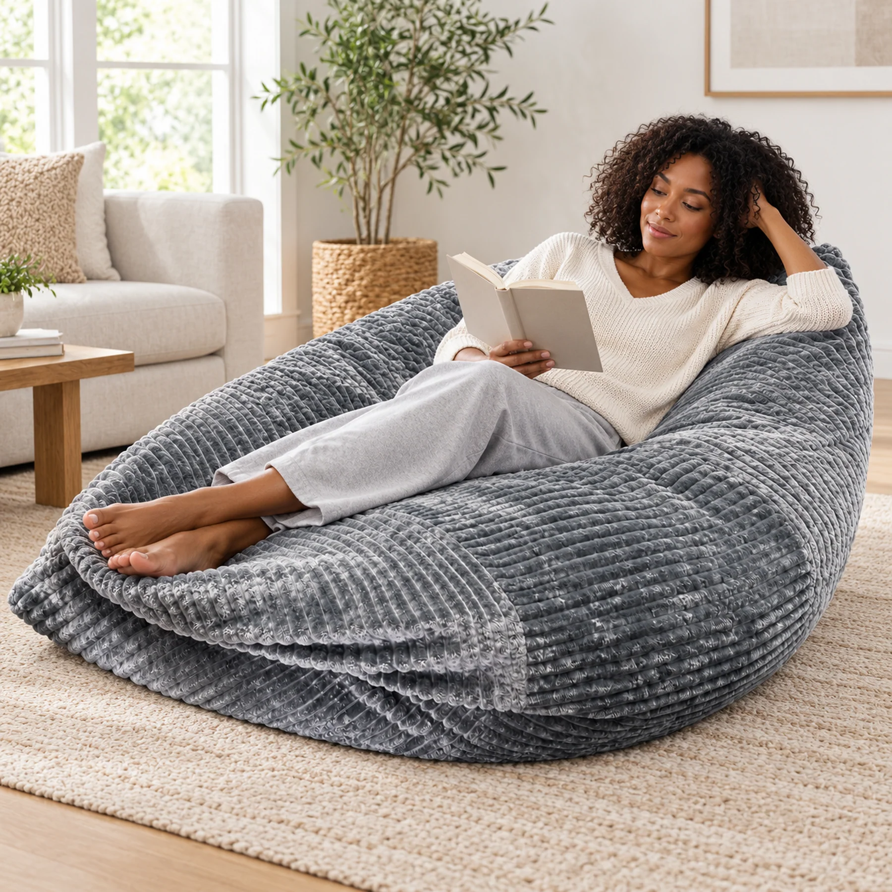 Convertible Corduroy Floor Lounger