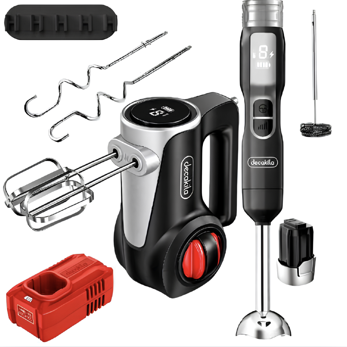 16V Cordless Hand Mixer and Hand Blender Set with Battery and Charger