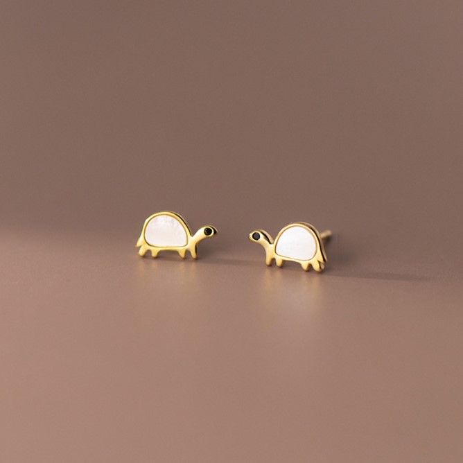 18k Gold Plated Tortoise Earrings