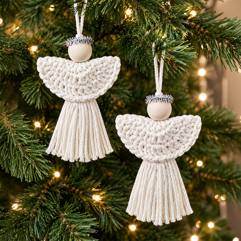 2x Crochet Angel Tree Decorations