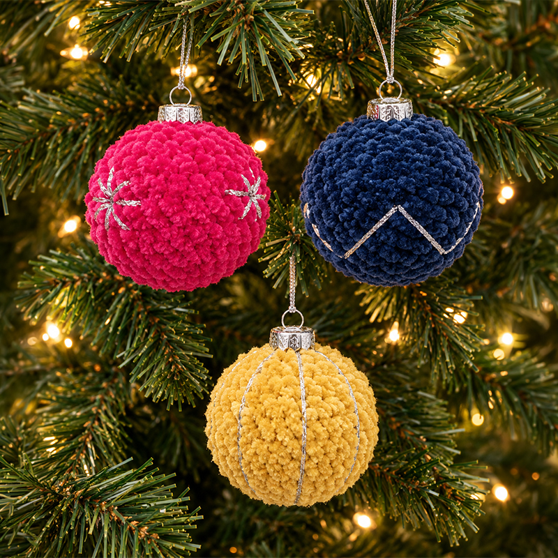 25% off on 3x Crochet Baubles Tree Decorations | OneDayOnly
