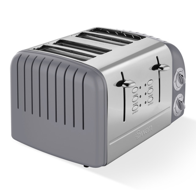 4-Slice Retro Stainless Steel Toaster