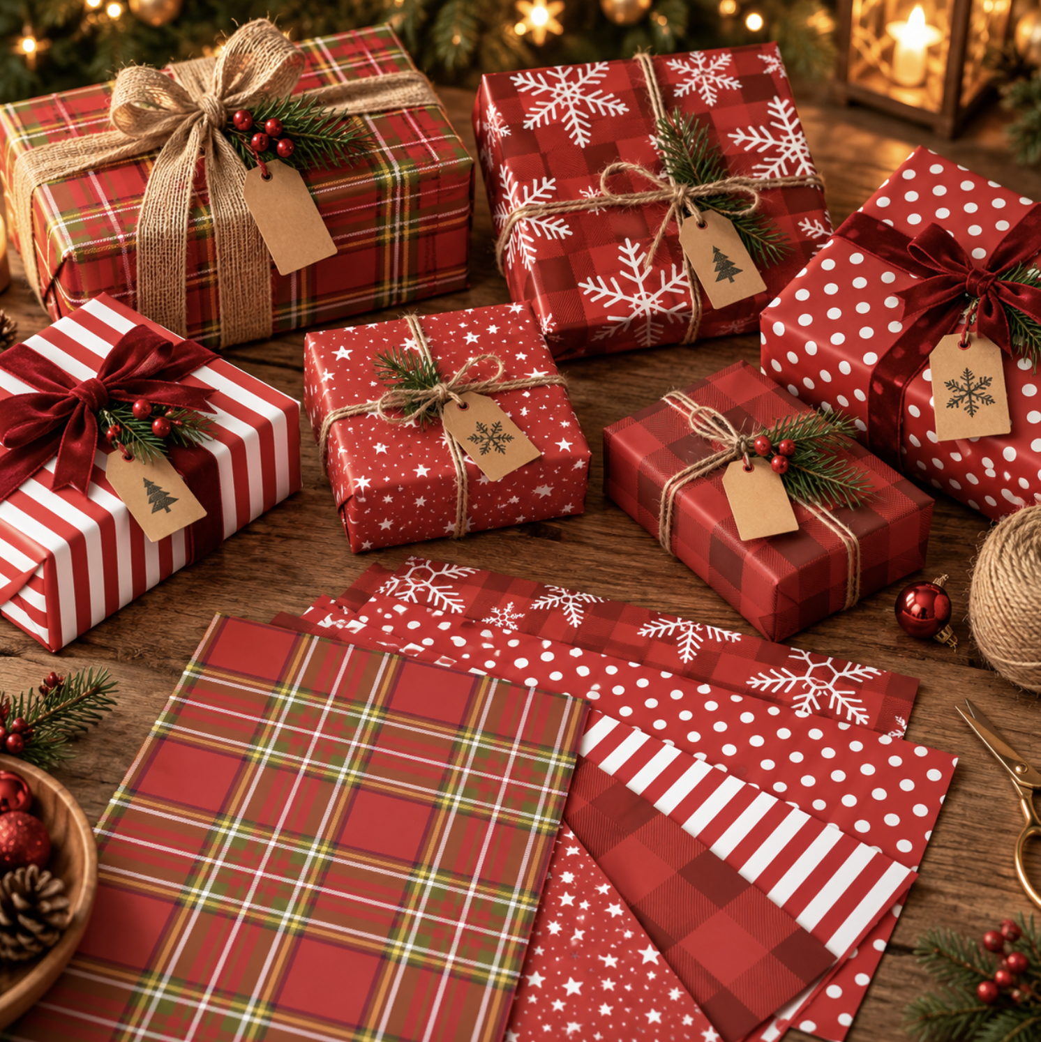 6-Piece Christmas Wrapping Paper Set