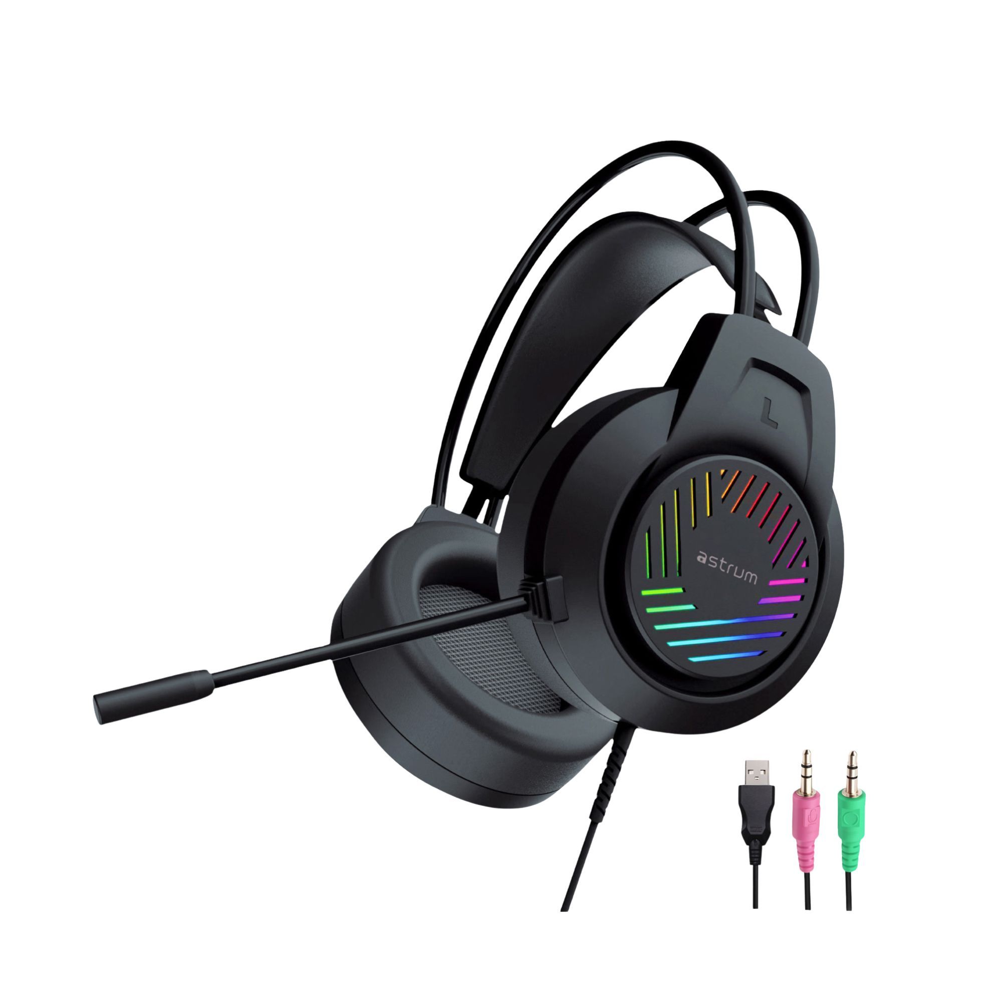 Wired Gaming Headset with Mic and LED Lighting (Model: HG100)