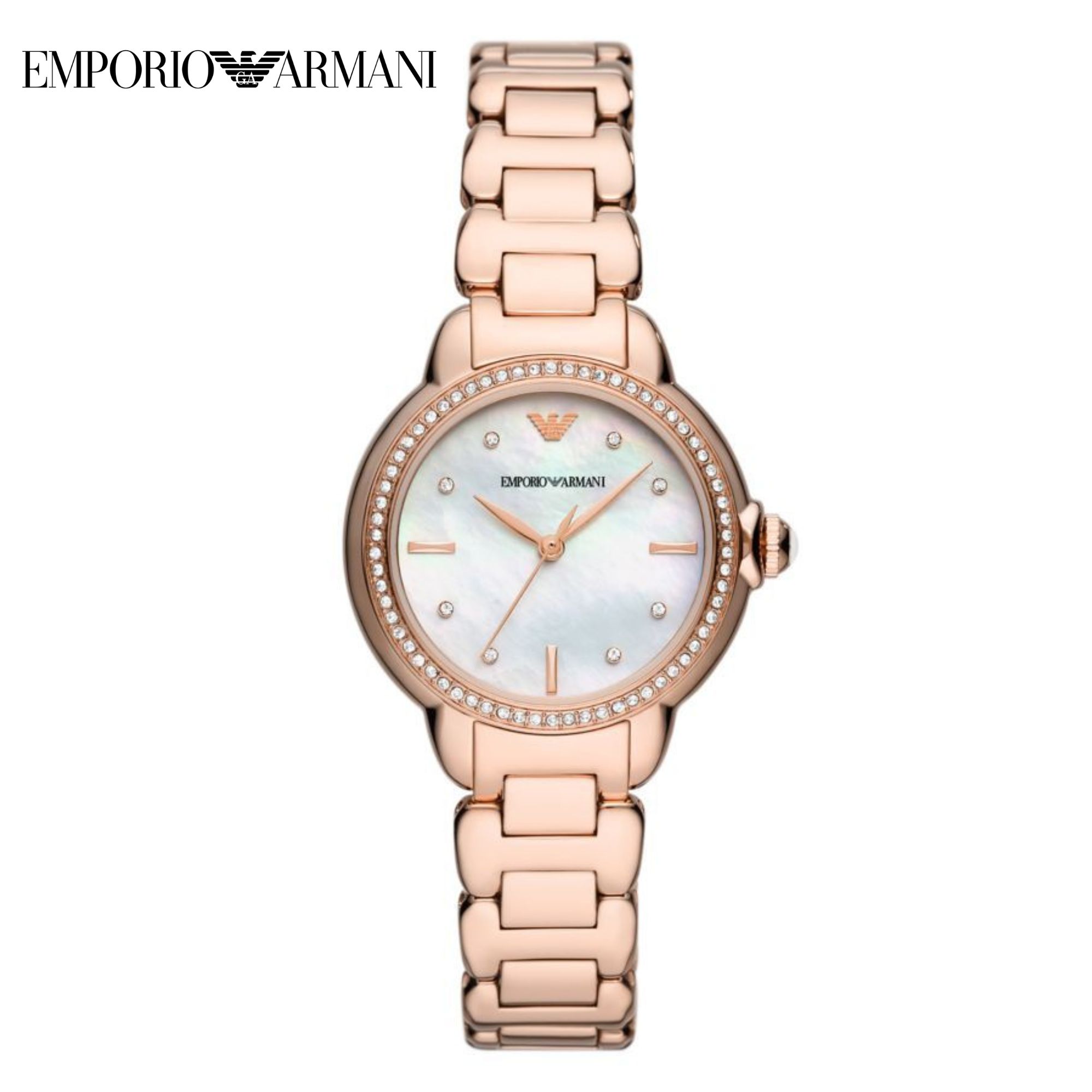 Ladies Three-Hand Rose Gold-Tone Stainless Steel Watch