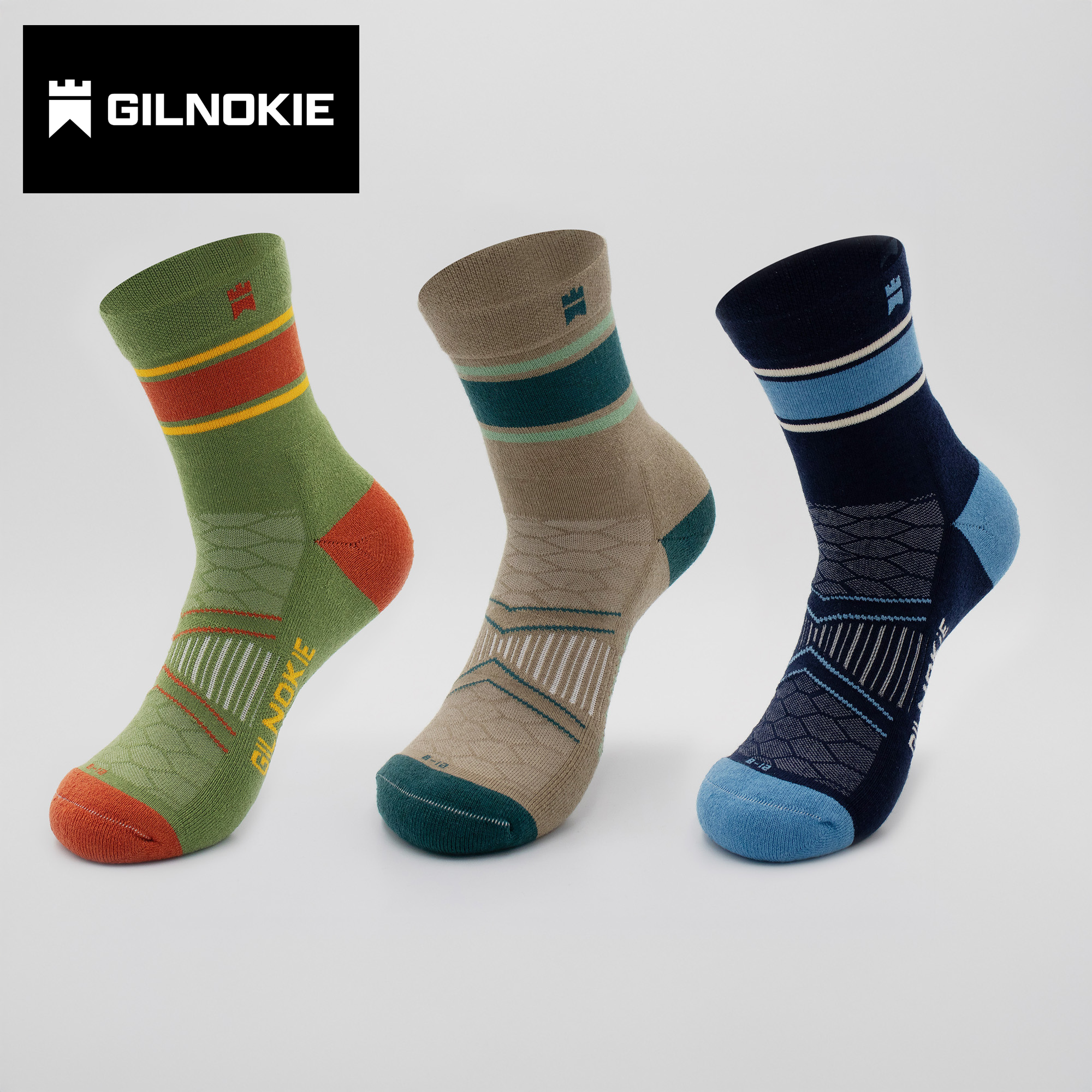 3x Pairs of Karoo Collection Half-Crew Height Socks