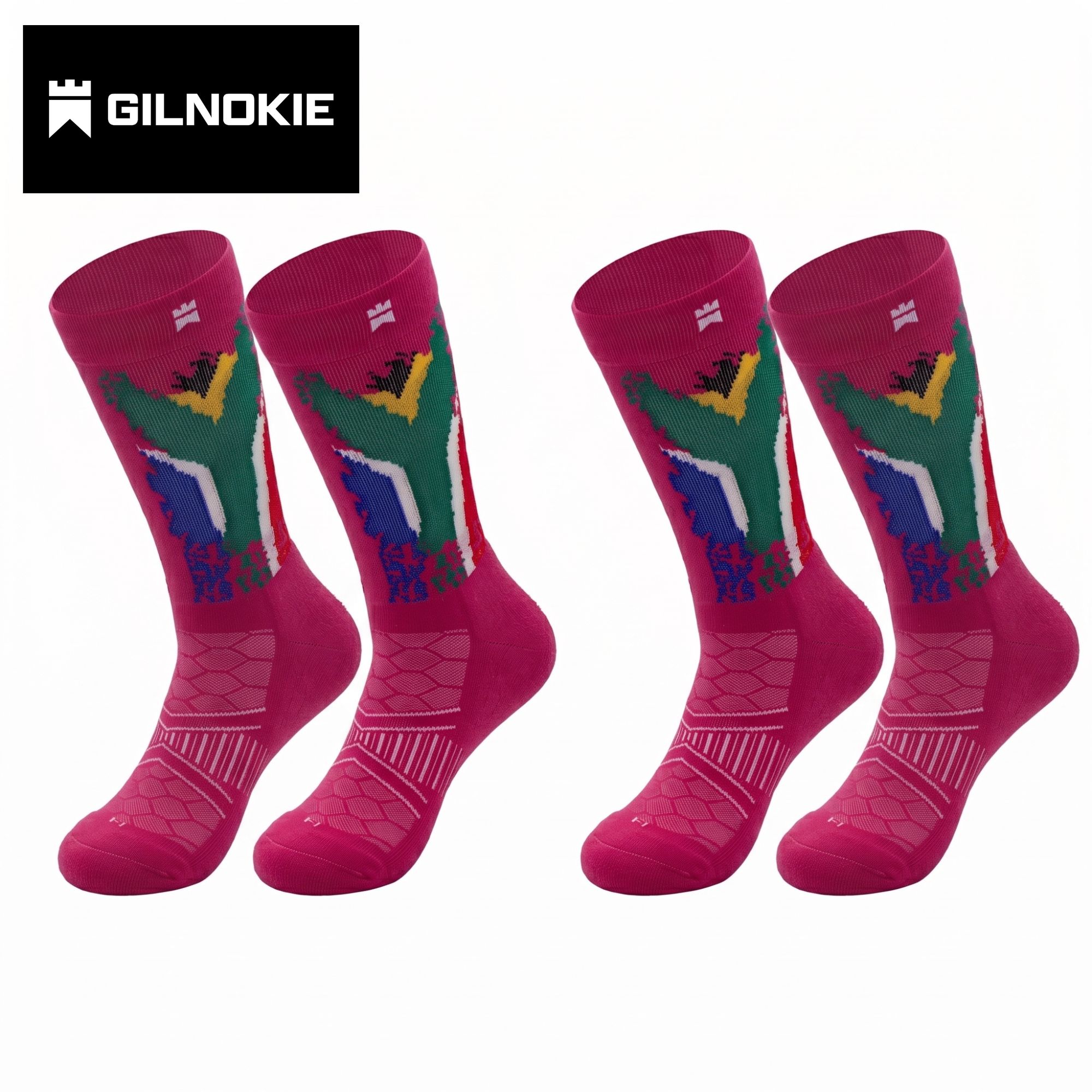 2x Pairs of SA Flag Crew Height Socks