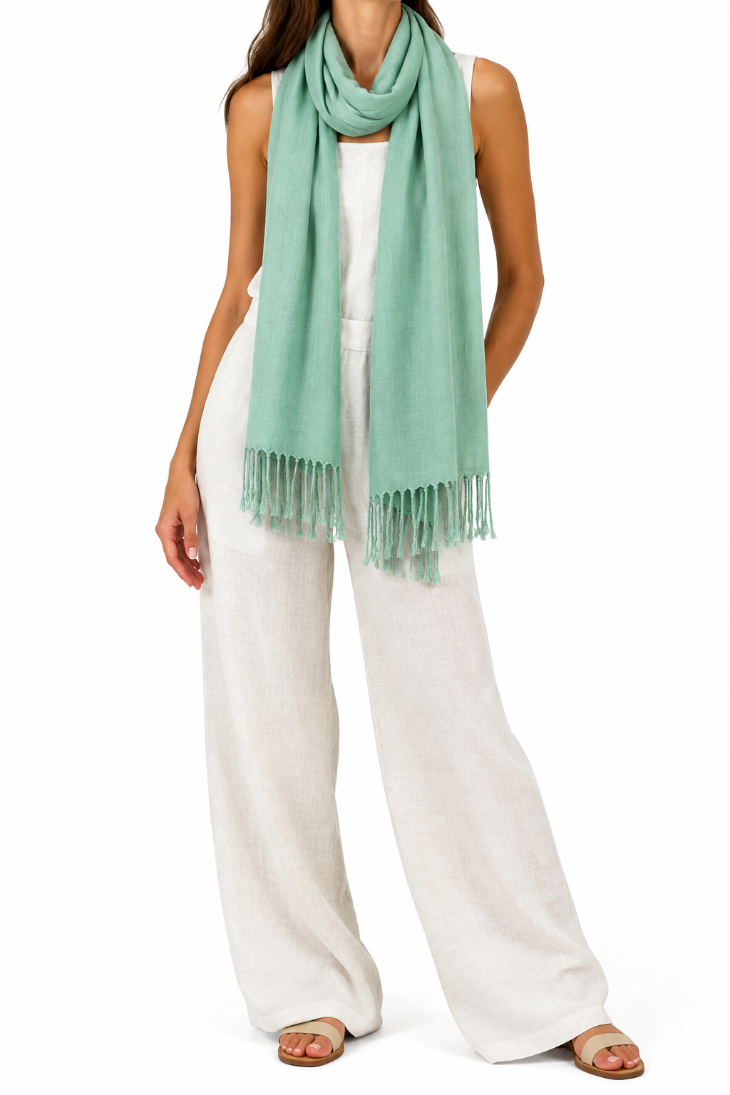 Ladies Classic Lightweight Fringe Scarf