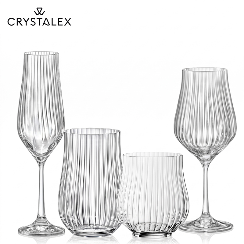 24-Piece Tulipa Optic Glassware Set