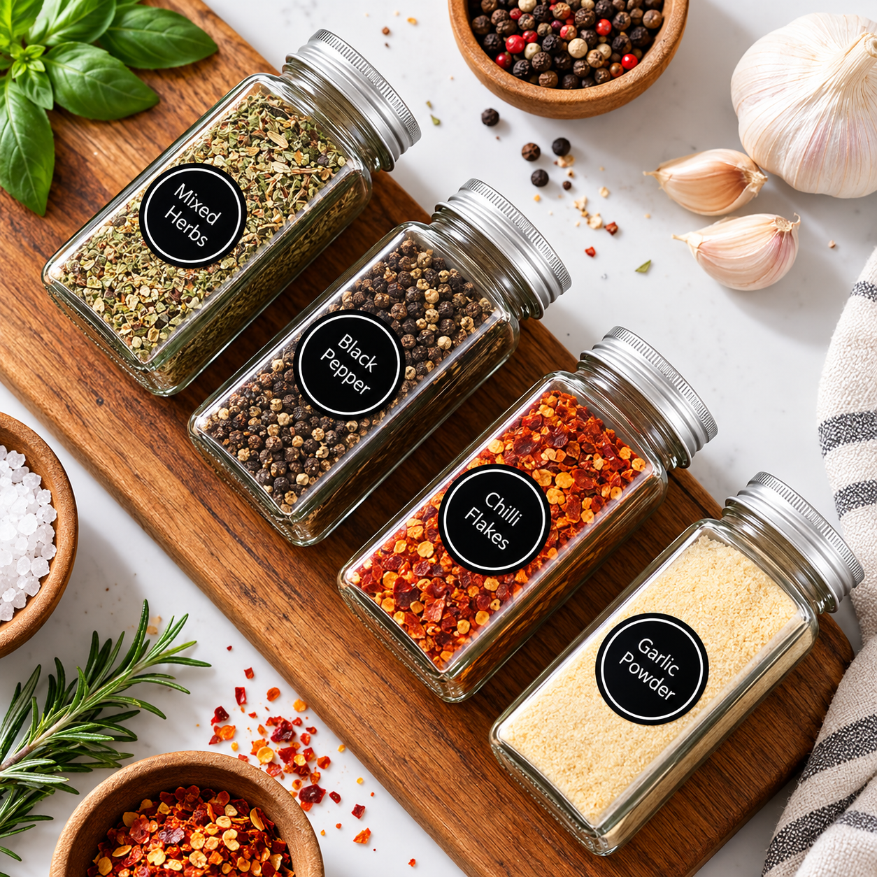 256x Self-Adhesive Spice Labels