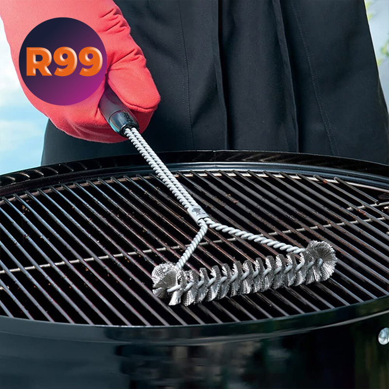 Stainless Steel Wire-Bristled Grill Cleaning Brush
