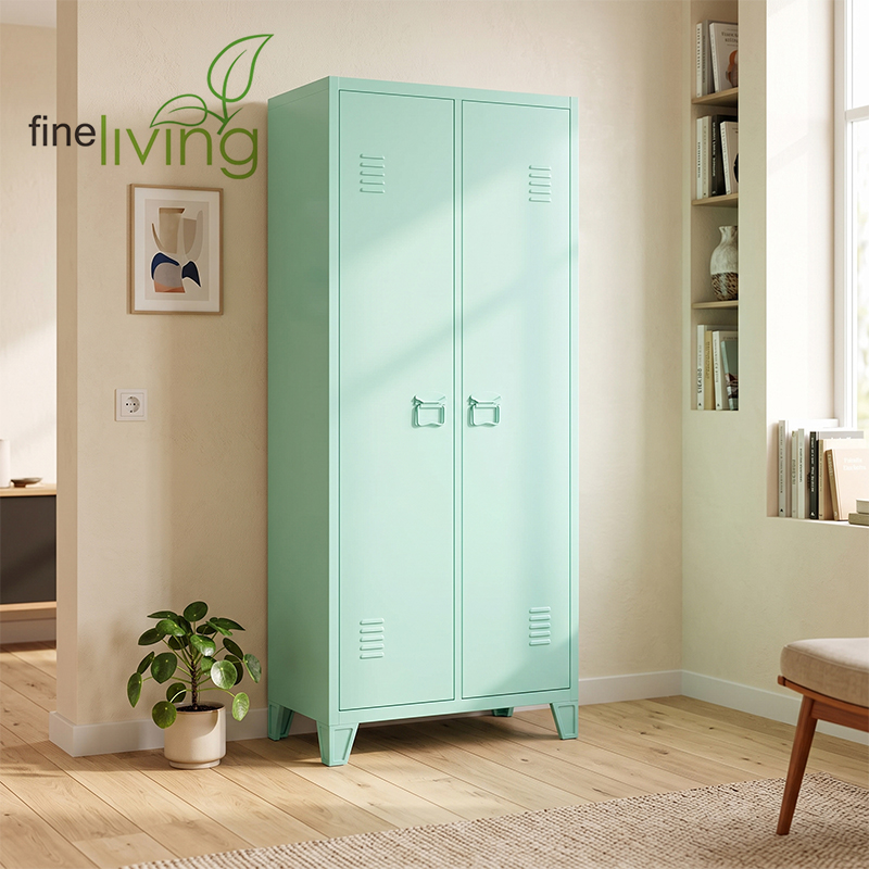 1.7m Luno 2-Door Steel Wardrobe