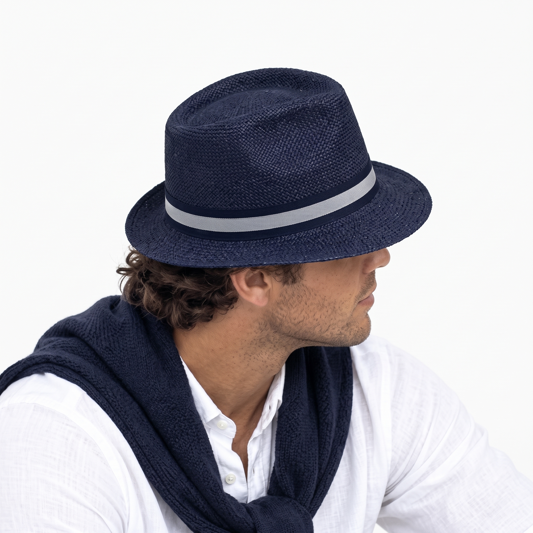 Unisex Straw Trilby Fedora Hat