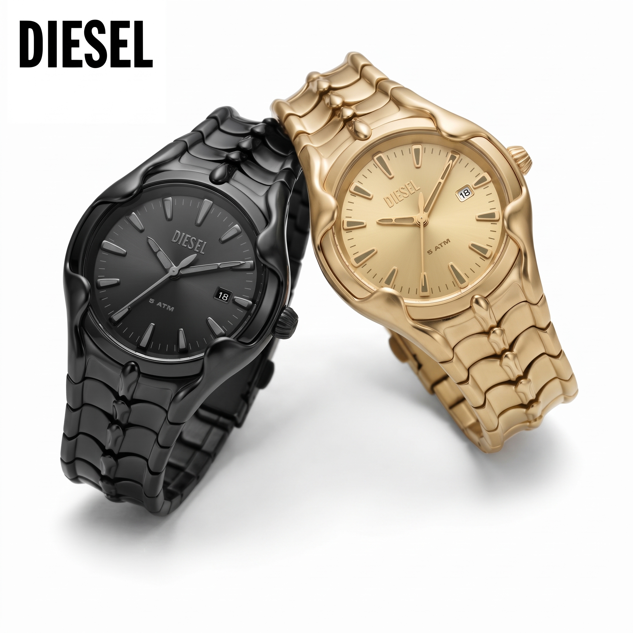 Men's Vert Three-Hand Date Stainless Steel Watch