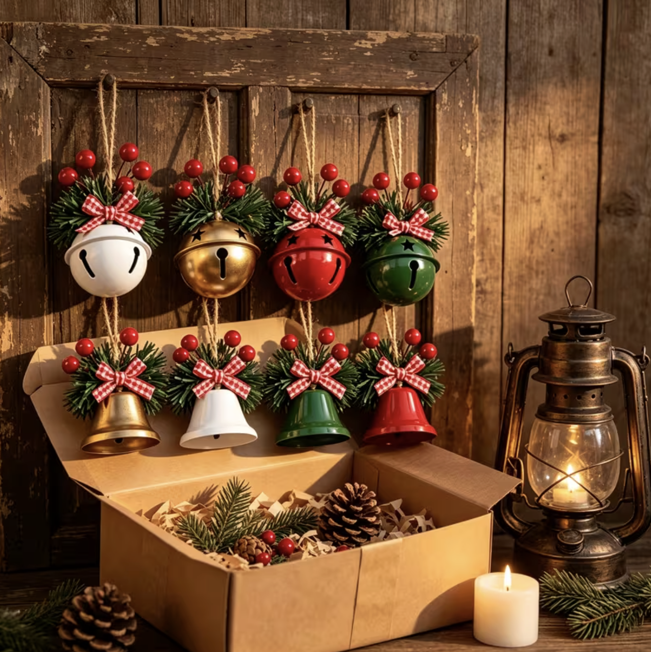 8-Piece Hanging Bell Christmas Ornament Set