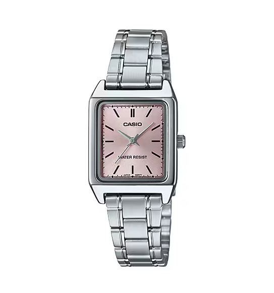 Ladies Pink Dial Stainless Steel Watch