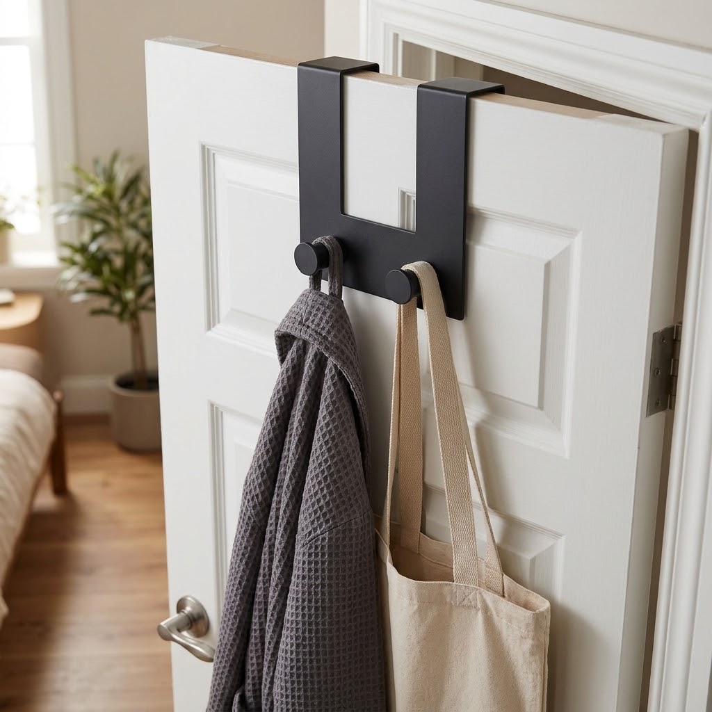 2 Hook Matte Metal Door Hook