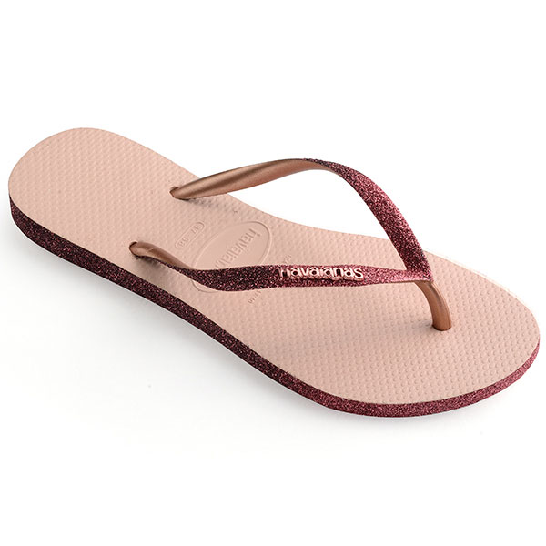 Ladies Slim Sparkle Me Ballet Rose Flip Flops