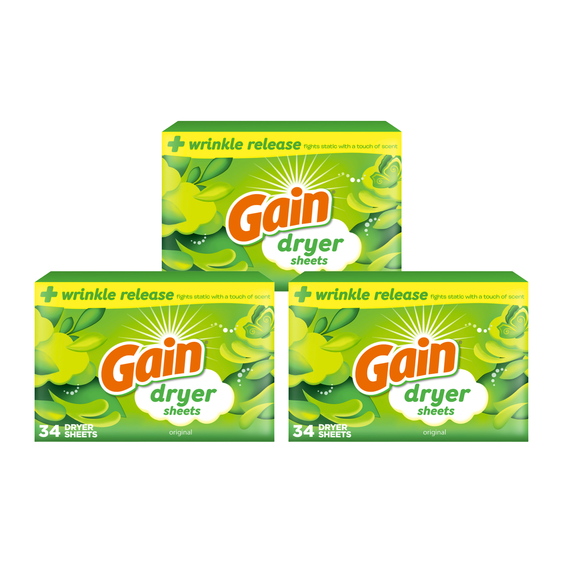 3x 34's Original Scented Dryer Sheets