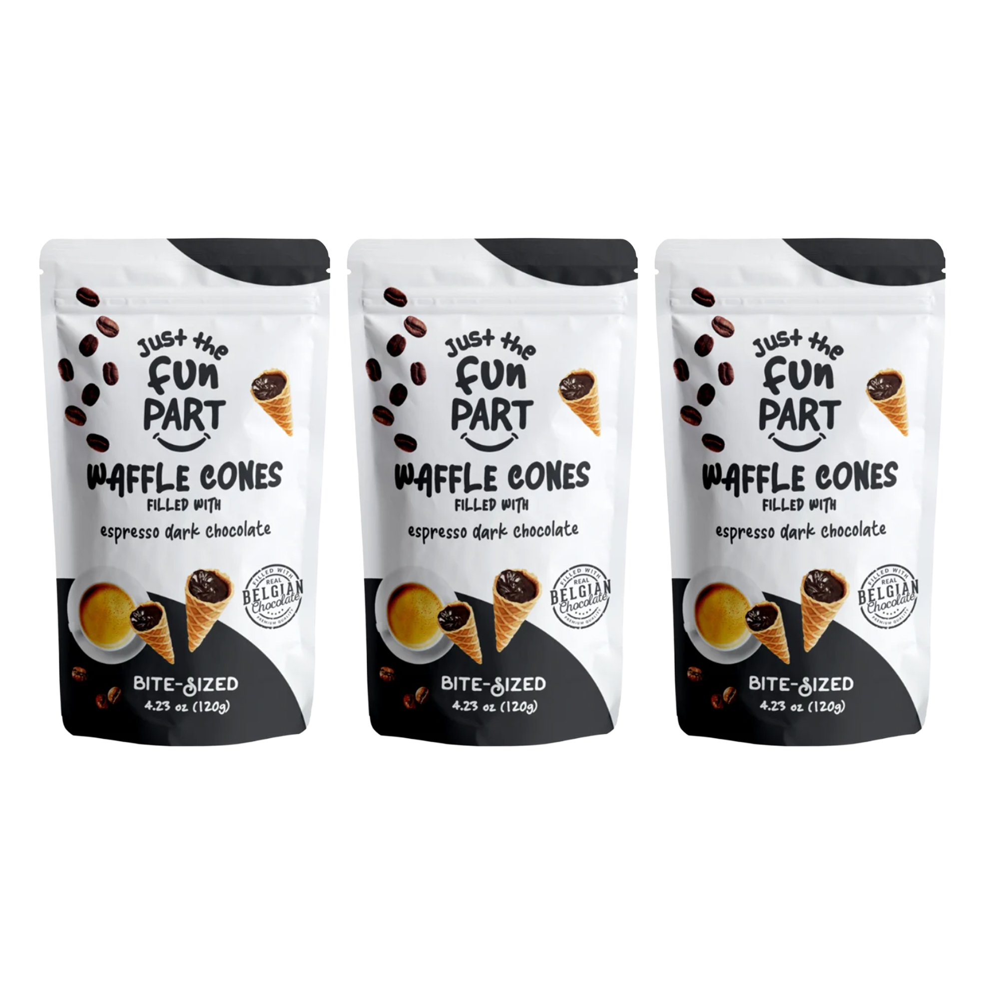 3x 120g Waffle Cone Bags