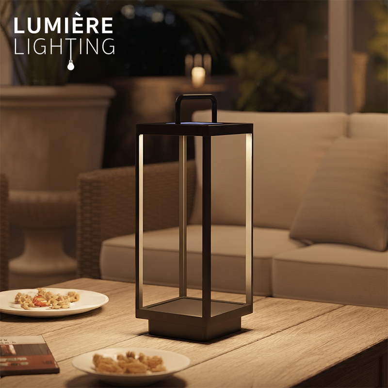 Matte Black Aluminum Outdoor Solar Lantern