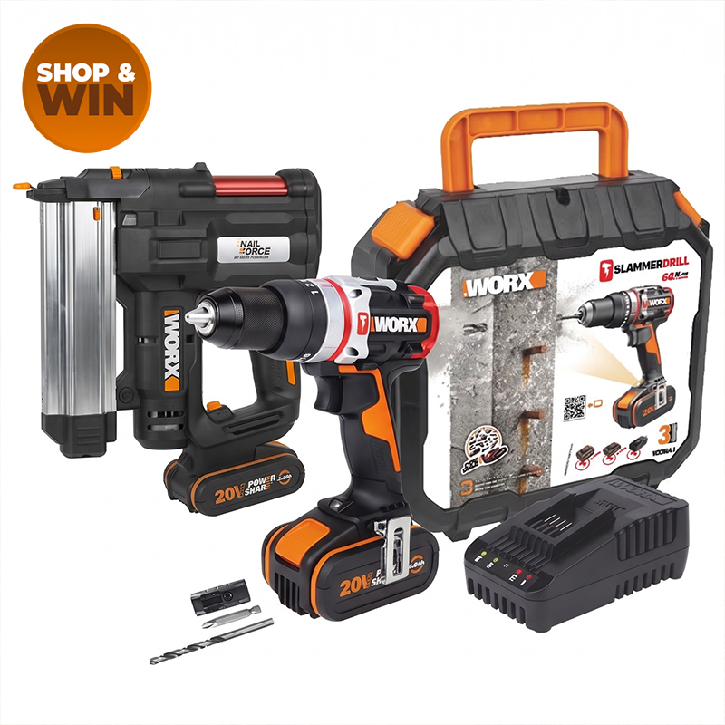 20V Brushless Slammer Drill & Nail Staple Gun Combo