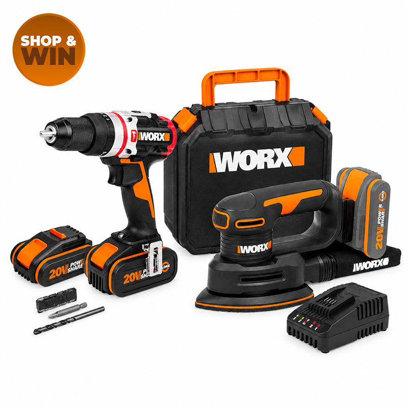 20V Cordless Slammer Hammer Drill and Mouse Detail Sander Combo
