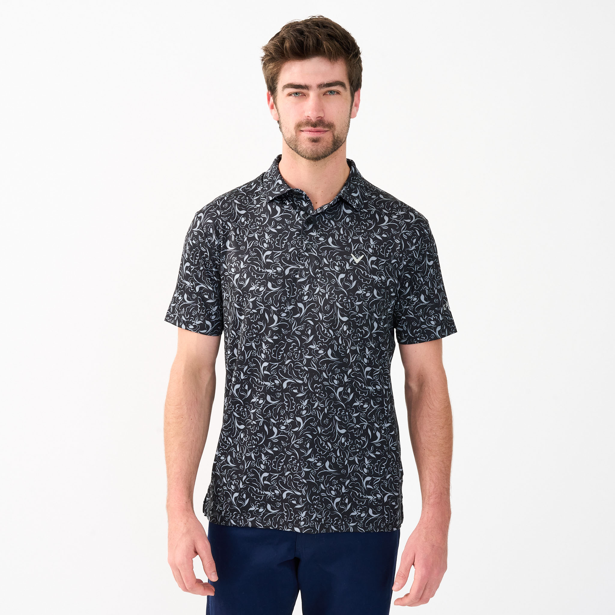 Men's Floral Print Polo