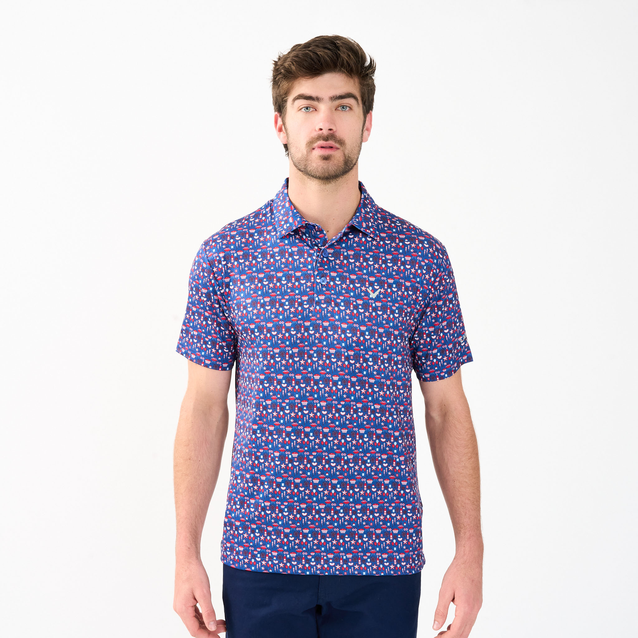 Men's Americana Print Polo